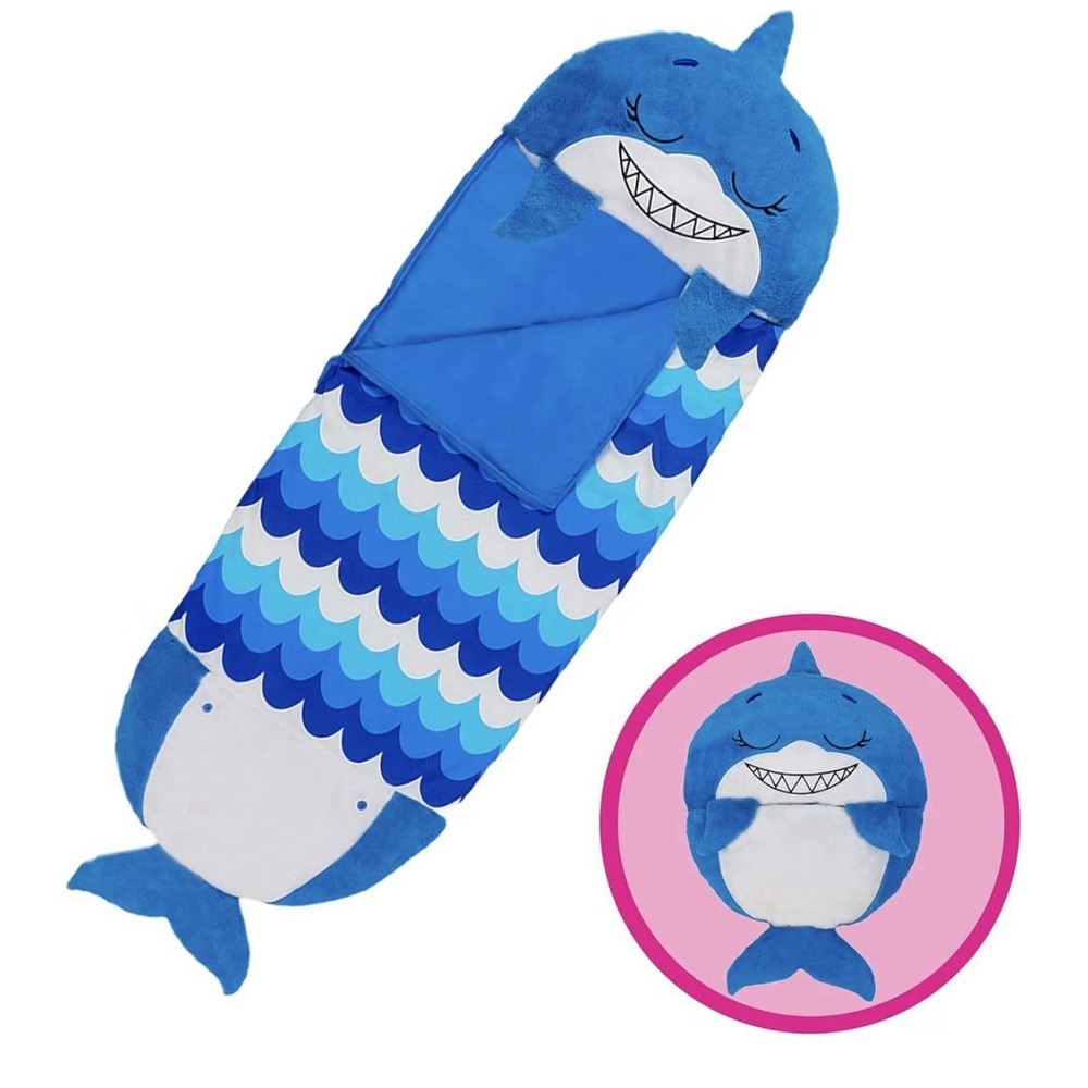 Happy Nappers Surfy the Shark Blue Sleepy Sack Pillow Medium 54x20 New